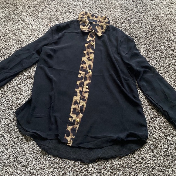 Black Cheetah Blouse - Picture 1 of 4